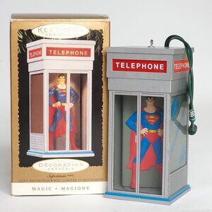 HALLMARK Magic Light and Motion SUPERMAN OrnamentDC Comics 1995 Telephonebooth